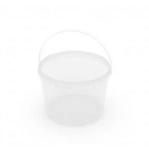 2 white Bucket 2.0 L transparent + transparent lid PP (0.0955 kg)