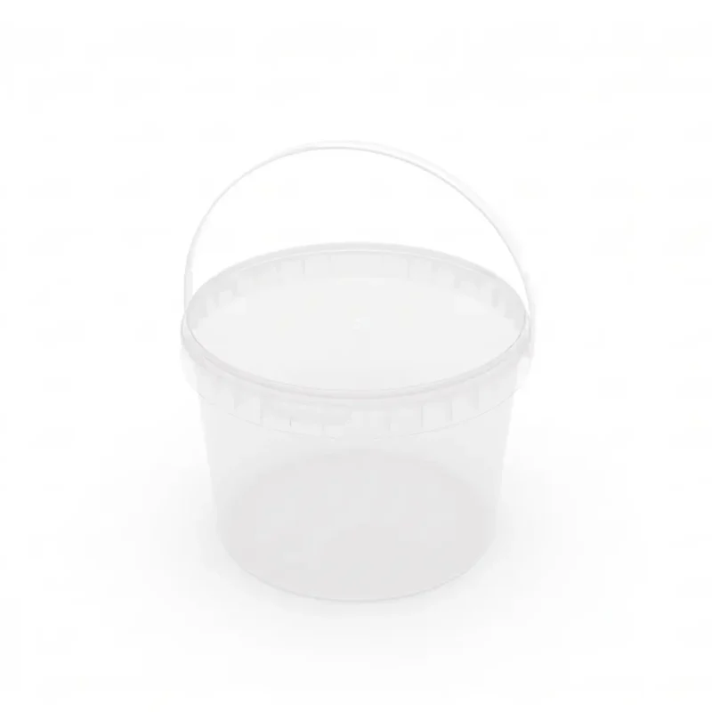 2 white Bucket 2.0 L transparent + transparent lid PP (0.0955 kg)